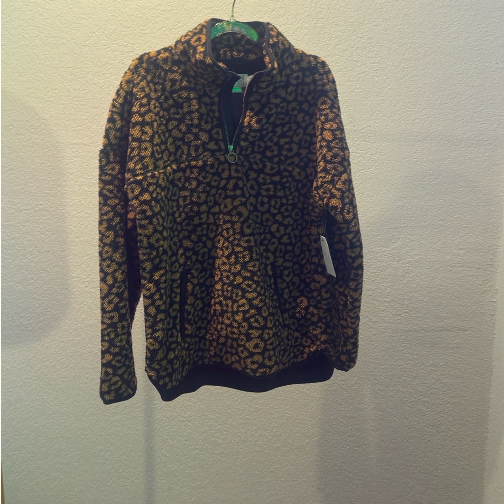 Time and Tru Animal Print Fleece Pullover